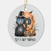 悪くなろう |黒い魔女猫 セラミックオーナメント (左)