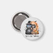 悪くなろう |黒い魔女猫 マグネット (正面/裏面)