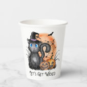 悪くなろう |黒い魔女猫 紙コップ (正面)