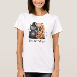 悪くなろう 黒い魔女猫 Tシャツ