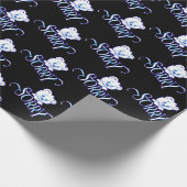 悪そうな目が黒に付いている ラッピングペーパー (角)