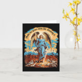 悪と共に平和を築くな！大天使ミカエル、イエス様と共に カード (黄色い花)