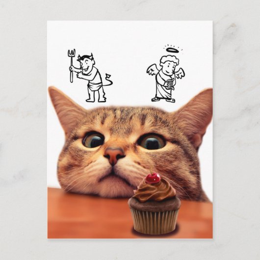 悪と天使が頭の上に ポストカード (正面)