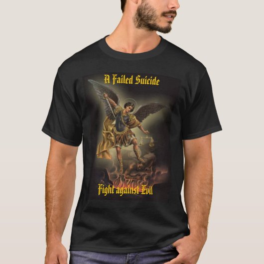 悪に対する壊れる自殺の戦い Tシャツ (正面)