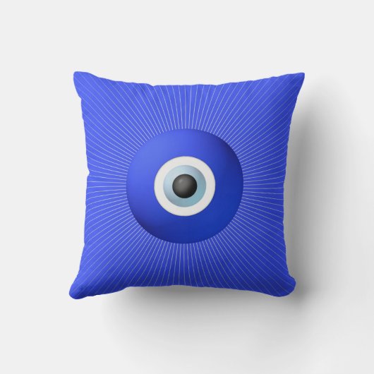 悪のまなざしに対して保護するべき護符 クッション (裏面)