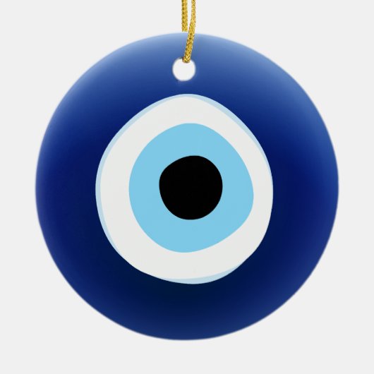 悪のまなざしのお守りのオーナメント セラミックオーナメント (正面)