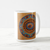 悪のまなざしの曼荼羅: ユニークな絵画 コーヒーマグカップ (正面右)