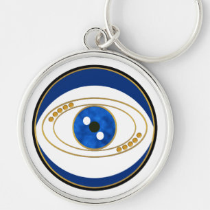 悪のまなざしの銀円形のKeychain キーホルダー
