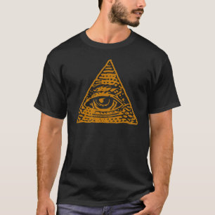 悪のまなざしのIlluminati日曜日のピラミッドの記号のグラフィックのティー Tシャツ