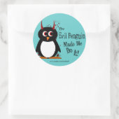 悪のペンギンに貼られた ラウンドシール (バッグ)