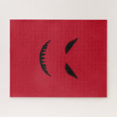 悪の顔懸命が難しい赤黒 ジグソーパズル (横)