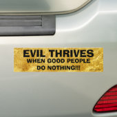 悪はよい人々が何もBmprstkr1しないと繁栄します バンパーステッカー (車上)
