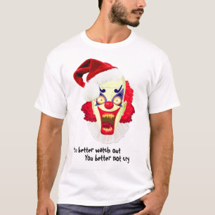 悪はサンタの悪いTシャツおどけます Tシャツ