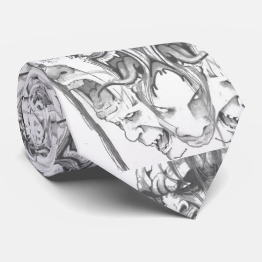 悪はスケッチの白黒に直面します ネクタイ (ロール)