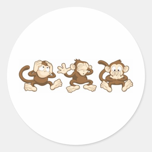 悪を聞かない、悪を見ない、悪を話見ない、悪を見ない ラウンドシール (正面)