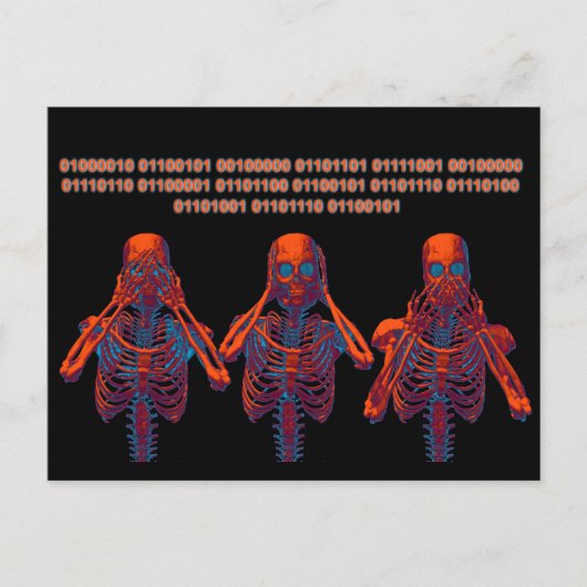 悪を見ず、悪を聞くな話い、悪を聞かない ポストカード (正面)