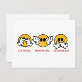 悪を見ず、悪を聞くな話い、悪を聞くな ポストカード (正面/裏面)