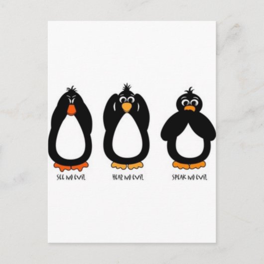 悪を見ず、悪を聞くな話い、悪を聞くな ポストカード (正面)