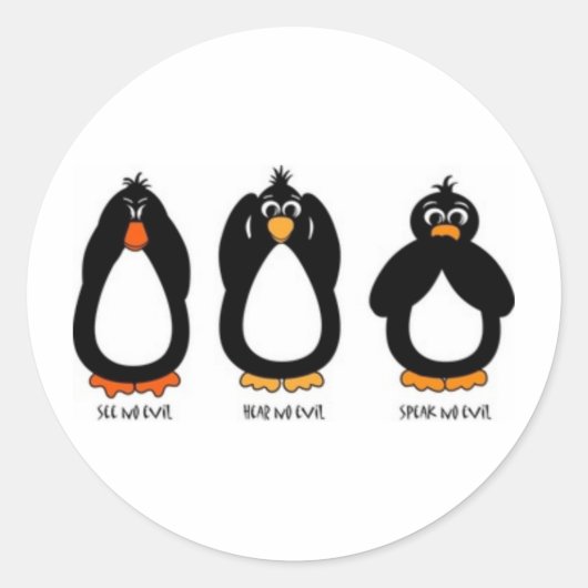 悪を見ず、悪を聞くな話い、悪を聞くな ラウンドシール (正面)