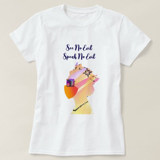 悪を見ない、悪話を見ない Tシャツ (デザイン正面)