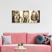 悪を見ろ、悪話を聞くない、悪を聞くな、ギャング キャンバスプリント (インサイチュ (リビング))