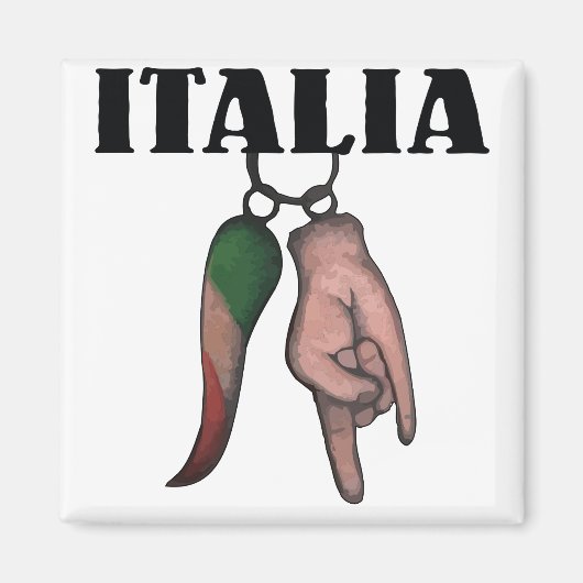 悪イタリアン目の角コルノ マグネット (正面)