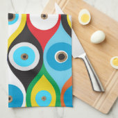 悪カラフル眼防護模様 キッチンタオル (四つ折り)