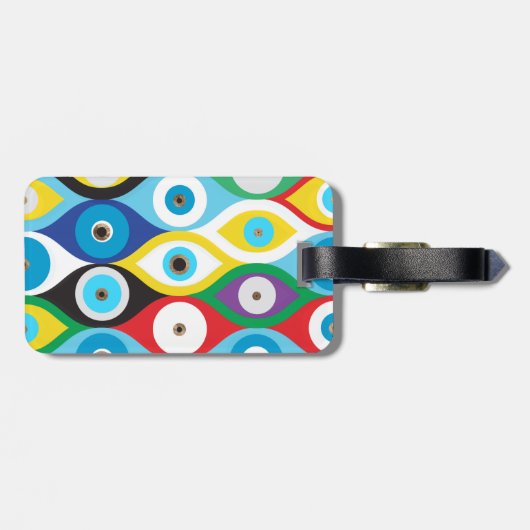悪カラフル眼防護模様 ラゲッジタグ (裏面横)