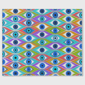 悪カラフル眼防護模様 ラッピングペーパー (フラット)