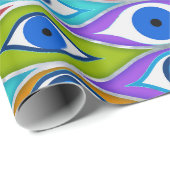 悪カラフル眼防護模様 ラッピングペーパー (ロールコーナー)