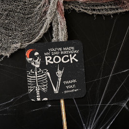 悪クールい2つの骨ハロウィーン2回目の誕生日パーティー スクエアシール