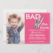 悪クールい2つの骨ハロウィーン2回目の誕生日パーティー 招待状 (正面)