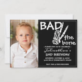 悪クールい2つの骨ハロウィーン2回目の誕生日パーティー 招待状 (正面)