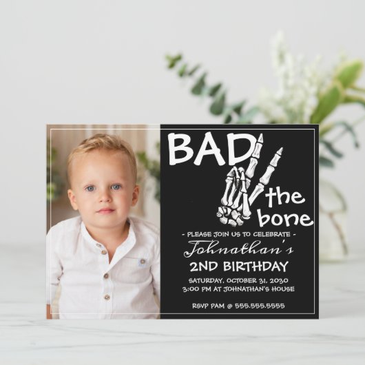 悪クールい2つの骨ハロウィーン2回目の誕生日パーティー 招待状 (スタンド正面)