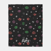 悪モノグラムの目パターン名を追加 フリースブランケット (正面)