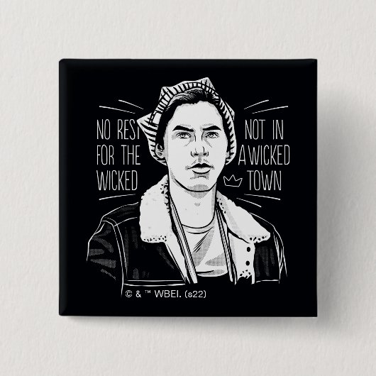 悪人には休みがない 缶バッジ (正面)
