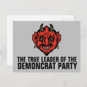 悪党の民主党員パーティーサタン葉書 ポストカード (正面/裏面)