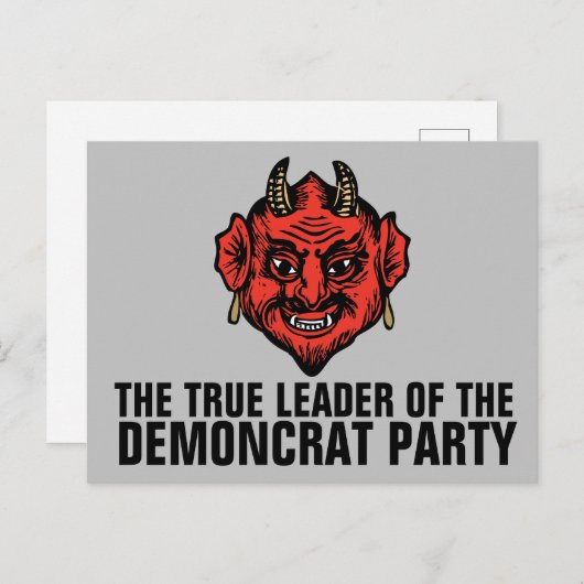 悪党の民主党員パーティーサタン葉書 ポストカード (正面/裏面)