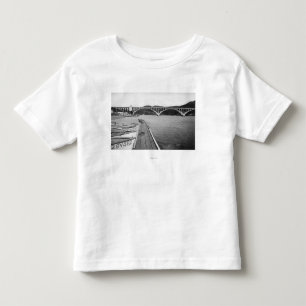悪党上の金ゴールドのビーチ、オレゴンの波止場および橋 トドラーTシャツ