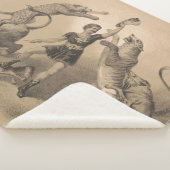 悪動物の中に立っているサーカスのパフォーマー シェルパブランケット (3/4)