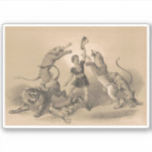 悪動物の中に立っているサーカスのパフォーマー シール (正面)