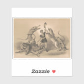 悪動物の中に立っているサーカスのパフォーマー シール (シート)