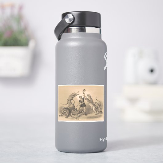 悪動物の中に立っているサーカスのパフォーマー シール (HydroFlask)