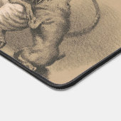 悪動物の中に立っているサーカスのパフォーマー デスクマット (コーナー)