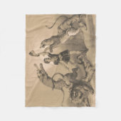 悪動物の中に立っているサーカスのパフォーマー フリースブランケット (正面)