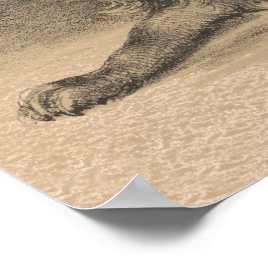 悪動物の中に立っているサーカスのパフォーマー ポスター (角)