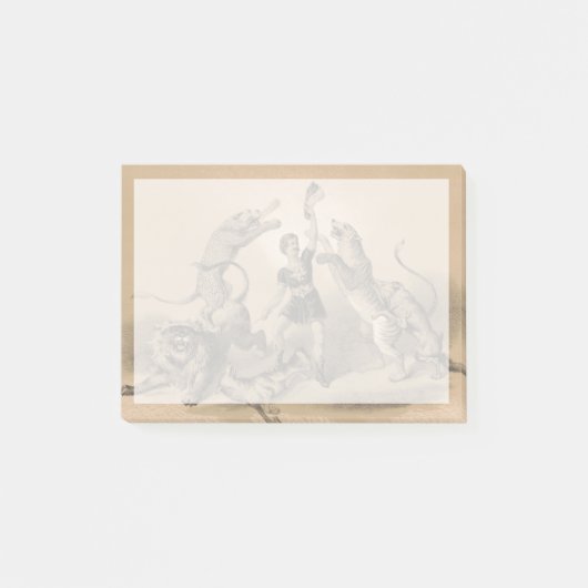 悪動物の中に立っているサーカスのパフォーマー ポストイット (正面)