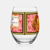 悪友へのワイングラスギフト「悪の道へ」 ステムなしワイングラス (右)