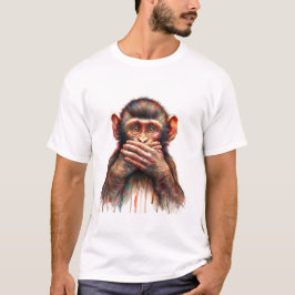 悪口を言わないサル アート Tシャツ