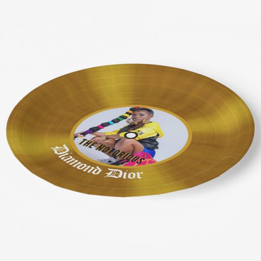 悪名高いヒップホップ誕生日金ゴールドレコード写真 ペーパープレート (アングル)